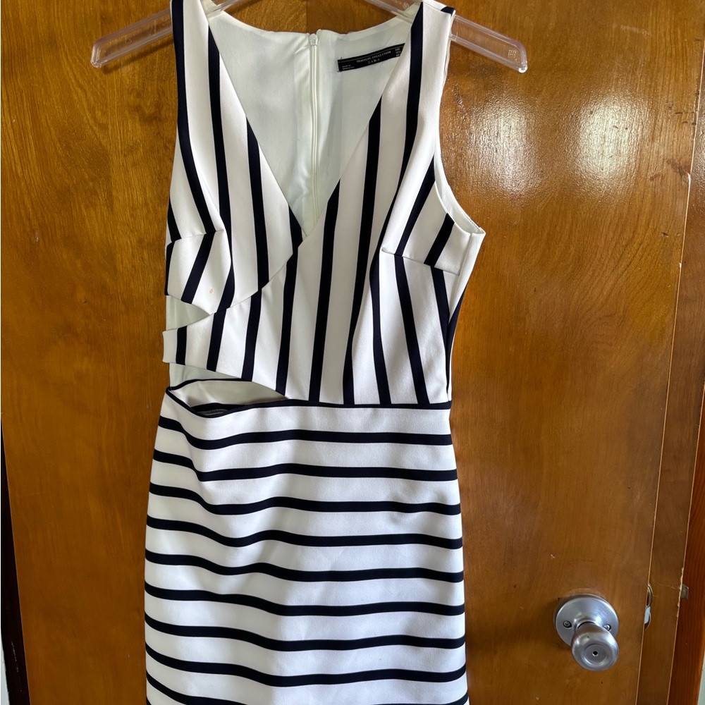 Zara Navy and White Striped Mini Dress/Romper